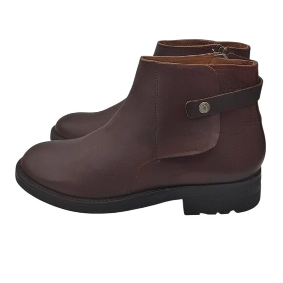 Hudson London Oxblood Burgundy Leather Moto Boots SZ 37 - Picture 7 of 16